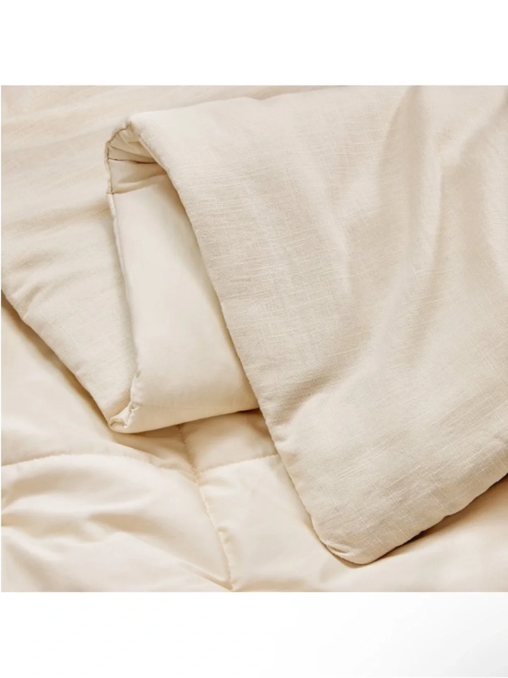 NWT King/California King Heavyweight Linen Blend Comforter & Sham Set Natural -